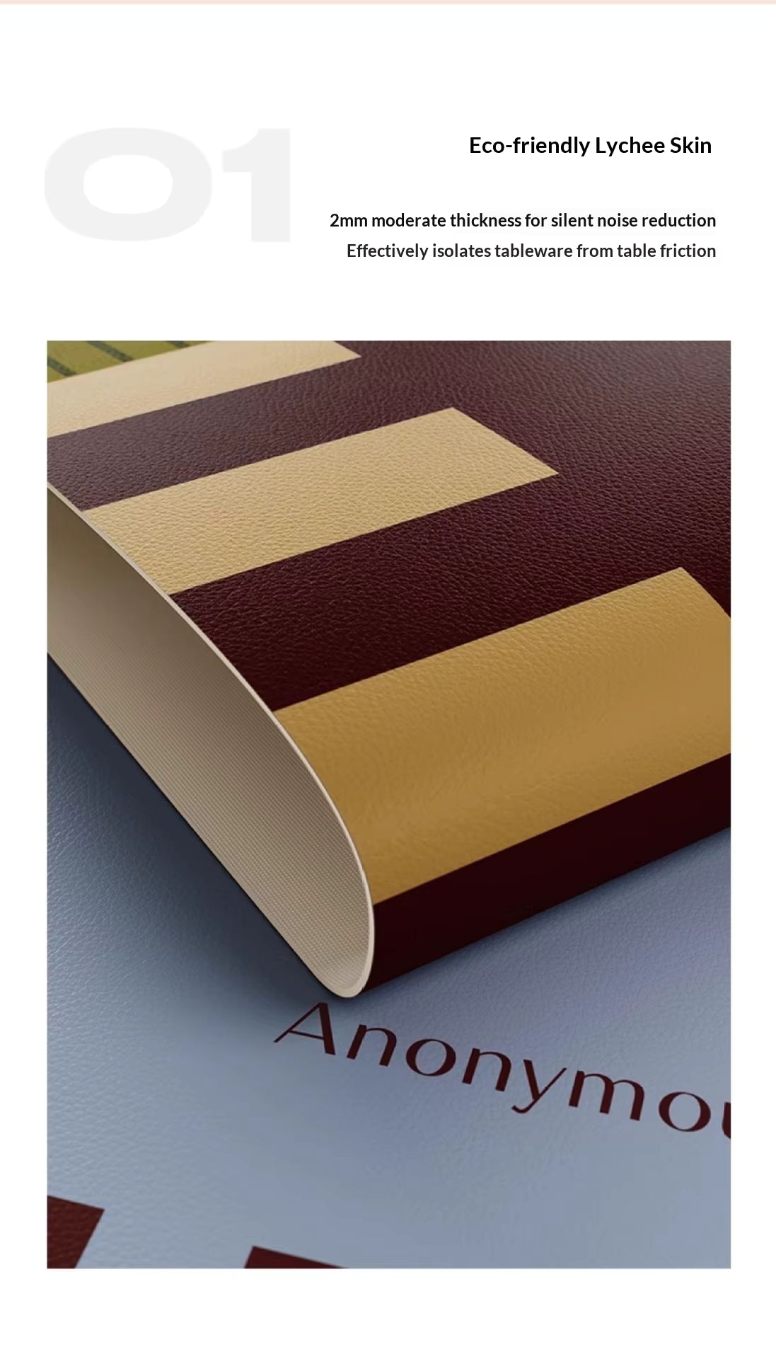 Mid-Century Modern Leather Dining Placemat | Oil-Proof, Wipeable & Heat Insulated