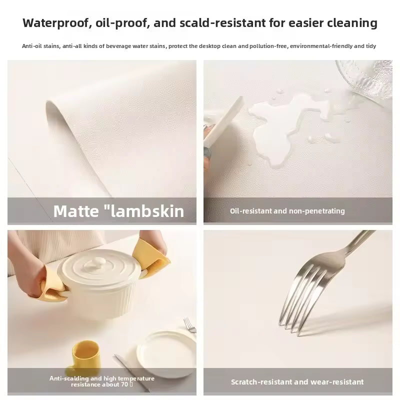 Mid-Century Modern Leather Dining Placemat | Oil-Proof, Wipeable & Heat Insulated